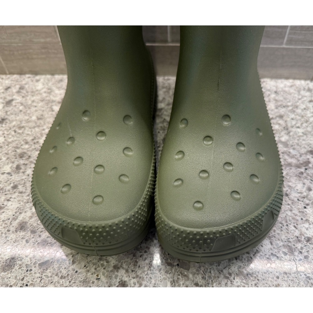 Crocs NWOT Adult Unisex Classic Army Green Waterproof Rain Boots Mens 7 Womens 9 - Picture 6 of 11